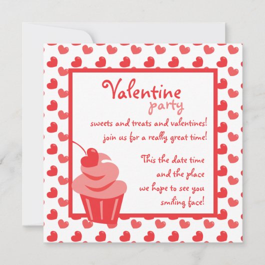 Invitation Pop Heart Cupcake (Devant)