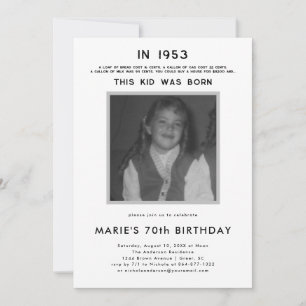 Invitation Pop Histoire   Photo Fête d'anniversaire 