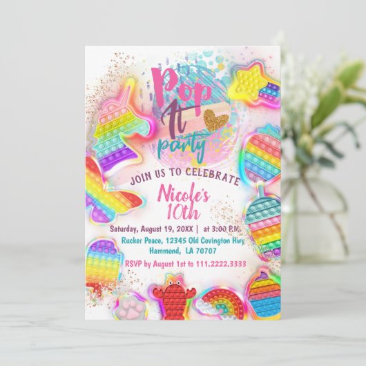 Invitation Pop it (Debout devant)