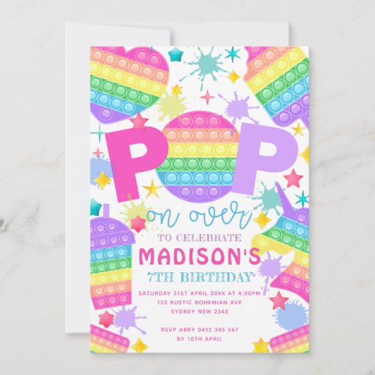 Invitation Pop It Anniversaire (Devant)