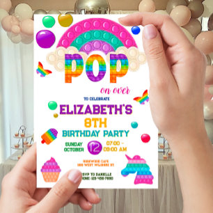 Invitation Pop It Anniversaire Invitation, Pop It Party