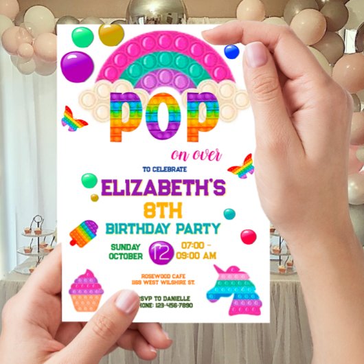 Invitation Pop It Anniversaire Invitation, Pop It Party