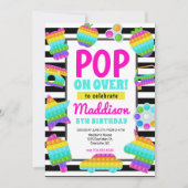 Invitation Pop It Birthday Invitation, Pop Fidget Invitation, (Devant)