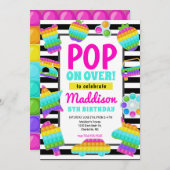 Invitation Pop It Birthday Invitation, Pop Fidget Invitation, (Devant / Derrière)
