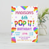 Invitation Pop it Colorful Anniversaire de enfant Party (Debout devant)