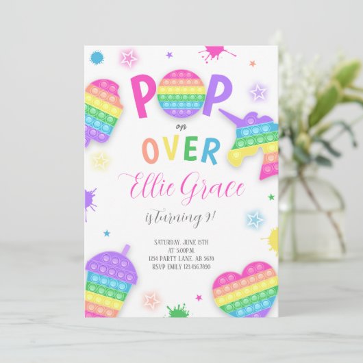 Invitation Pop It Fidget Toy (Debout devant)