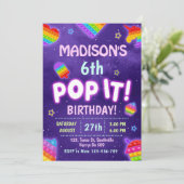 Invitation Pop it Glow Anniversaire de enfant Party Invitatio (Debout devant)