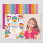 Invitation Pop it Party Fidget Anniversaire Pink Gold Photo (Devant / Derrière)