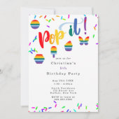 Invitation Pop It Toy Rainbow Colours Anniversaire de enfant (Devant)