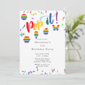 Invitation Pop It Toy Rainbow Colours Anniversaire de enfant (Debout devant)