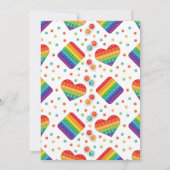 Invitation Pop It Toy Rainbow Colours Anniversaire de enfant (Dos)