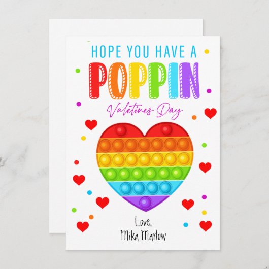 Invitation Pop It Valentine's Day Cards (Devant / Derrière)