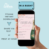 Invitation Pop la Champagne Dusty Fête des mariées florale ro