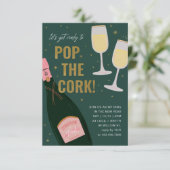 Invitation Pop Le Champagne De Cork Brut Nouvel An (Debout devant)