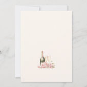 Invitation Pop Le Champagne Floral Verre Fête des mariées (Dos)