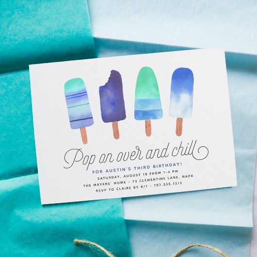Invitation Pop On Over & Chat | Parti Anniversaire de enfant 