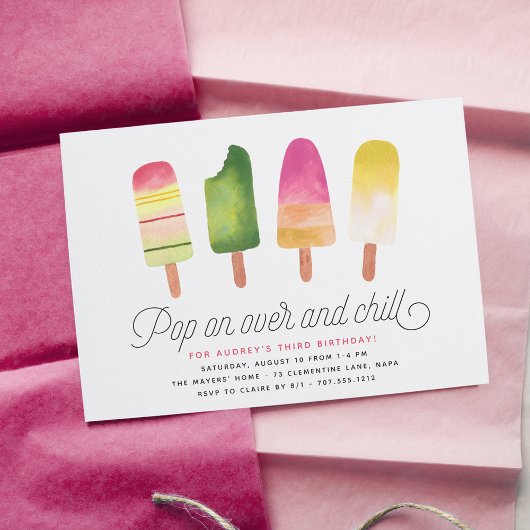 Invitation Pop On Over & Chat | Parti Anniversaire de enfant 