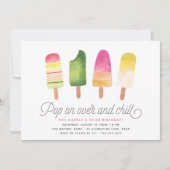 Invitation Pop On Over & Chat | Parti Anniversaire de enfant  (Devant)