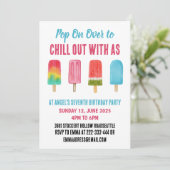Invitation Pop On Over Chill Popsicle Anniversaire de enfant (Debout devant)