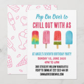 Invitation Pop On Over Chill Popsicle Anniversaire de enfant (Devant / Derrière)