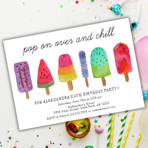 Invitation Pop On Over Et Chill Popsicle Anniversaire Fête