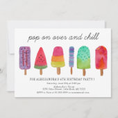Invitation Pop On Over Et Chill Popsicle Anniversaire Fête (Devant)