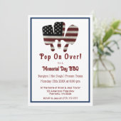 Invitation Pop On Over Memorial Day Popsicle American Flag (Debout devant)