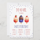 Invitation Pop on Over ! Popsicle à thème fête d'anniversaire (Devant)