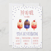 Invitation Pop on Over ! Popsicle Thème du 4 juillet Parti (Devant)