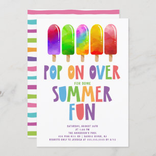 Invitation Pop On Over Popsicles SummerParty