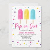 Invitation Pop on Over Rainbow Ice Pop été Anniversaire (Devant)