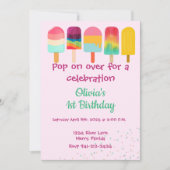 Invitation Pop on Over Summer Thème Anniversaire (Devant)