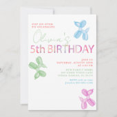 Invitation Pop On Plus De 5E Anniversaire Balloon Chien Invit (Devant)