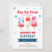 Invitation Pop Over Kids Summer Ice Pop 3e anniversaire (Devant)