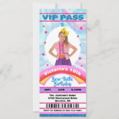 Invitation Pop Star Bow Photo billet VIP Anniversaire (Devant)