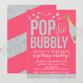 Invitation Pop The Bubbly Champagne Bachelorette Party (Devant / Derrière)