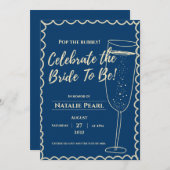 Invitation Pop the Bubbly Champagne Theme Bridal Shower  (Devant / Derrière)