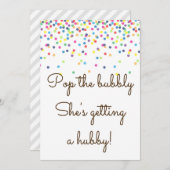 Invitation Pop The Bubbly Elle a un Hubby Sign 5x7" (Devant / Derrière)