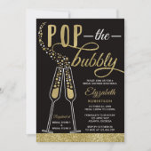 Invitation Pop The Bubbly Fête des mariées Invitation, Faux G (Devant)
