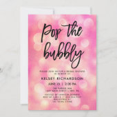 Invitation Pop the Bubbly | Pink Bokeh Look Fête des mariées (Devant)