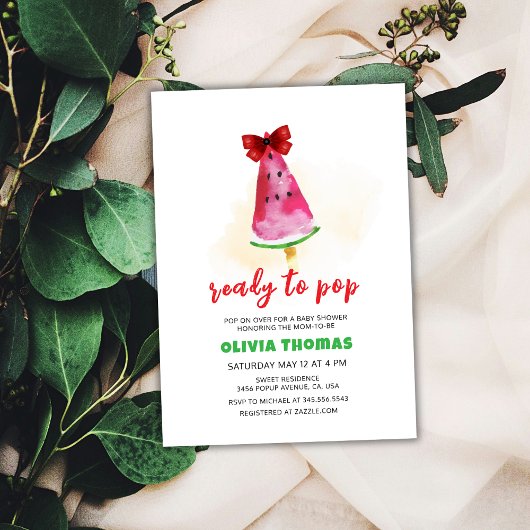 Invitation Popcicle Prêt À Pop Ice Crème Baby shower