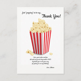 Invitation Popcorn Box Thank You Note