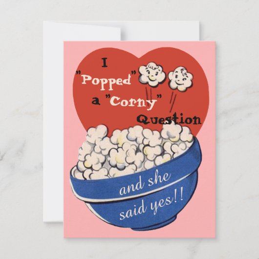 Invitation Popcorn Corny Question, Cute Retro Enregistrer la  (Devant)