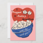Invitation Popcorn Corny Question, Cute Retro Enregistrer la (Devant)