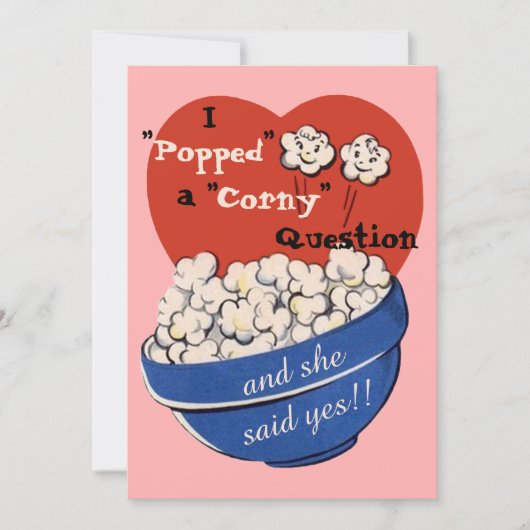Invitation Popcorn Corny Question, Cute Retro Enregistrer la (Devant)
