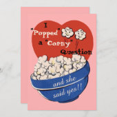 Invitation Popcorn Corny Question, Cute Retro Enregistrer la (Devant / Derrière)