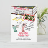 Invitation Popcorn Coussin Pyjamas Girl Film Nuit Anniversair (Debout devant)