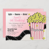 Invitation Popcorn et un film rose (Devant / Derrière)