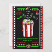 Invitation Popcorn Eyeballs Halloween Fright Night Movie (Devant)