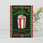 Invitation Popcorn Eyeballs Halloween Fright Night Movie (Debout devant)